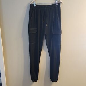 Women's Black Denim Look Cargo Leggings Style Pants SKU C10